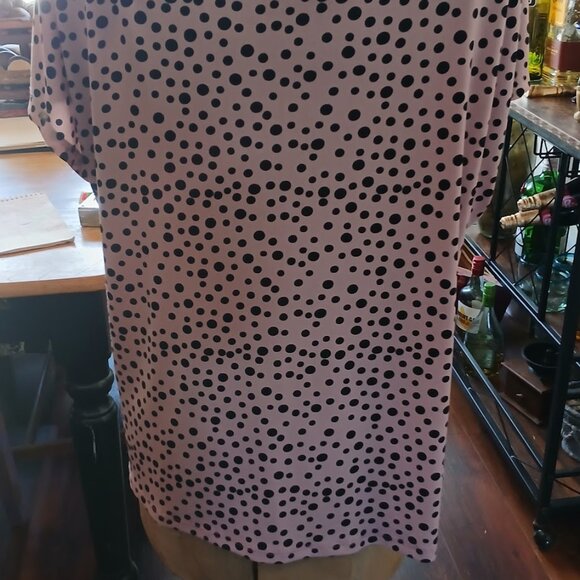 NY Collection Top Shirt Women's Pink & Black spotted Size PXL - Picture 6 of 14